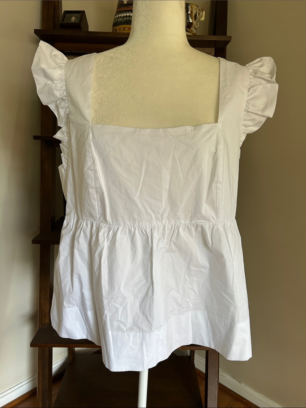 Lilly Pulitzer White Tiana Babydoll Cotton Top Size 14
